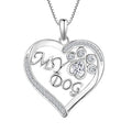 YH JEWELLERY Fashion Pet Dog Paw Print Pendant Hollow Always in My Heart Love Footprints Crystal Necklace Pendant
