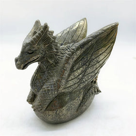 Wholesale Crystals Stones Unique Crafts Pyrite Dragon Carving Craft for Ornaments