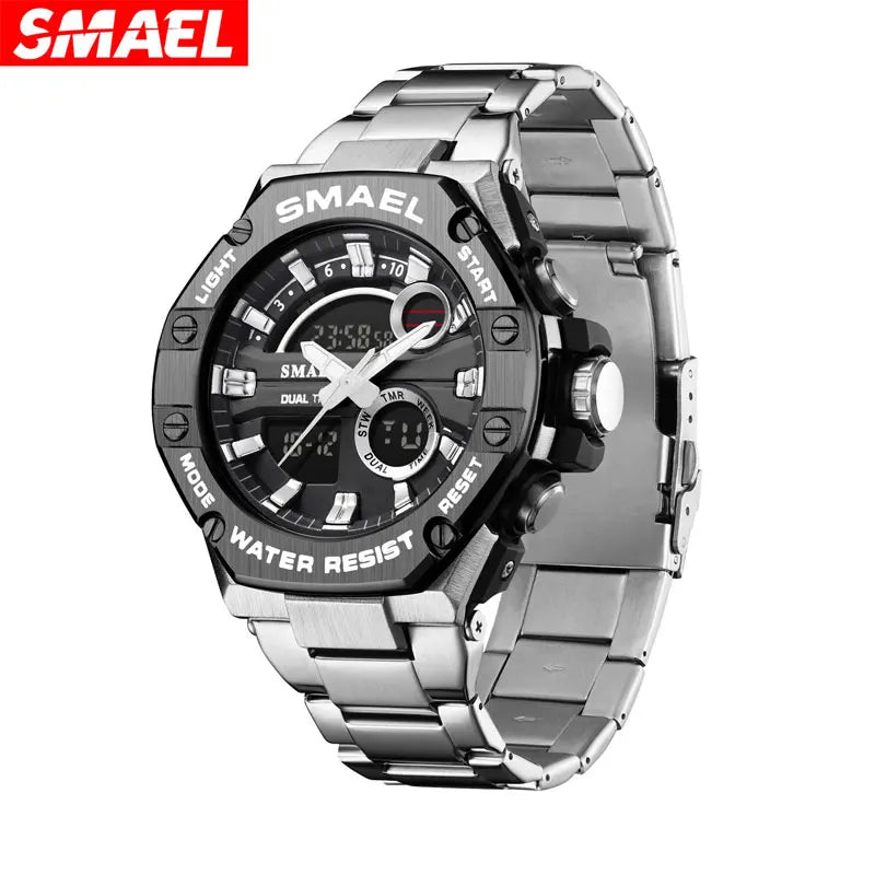 SMAEL 8090 Cartoon Alloy Analog Men's Wrist Watch Dual Time OEM Brand Your Own Customized