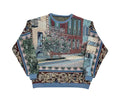 OEM Customized Oversized Hoodie Jacquard Tapestry Clothing Woven Crew Neck Tapestry Sweatshirt for Men