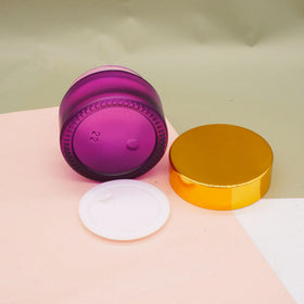 1.7 Ounce Frosted Purple Cream Jars 50g With Gold Aluminum Lid
