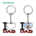 Subbank Metal Keychains Wholesale Personalized Double Side Blank Sublimation Round Leather Metal Zinc Alloy Keychains