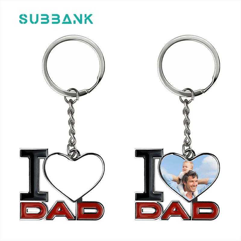 Subbank Metal Keychains Wholesale Personalized Double Side Blank Sublimation Round Leather Metal Zinc Alloy Keychains