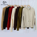Custom logo Knitwear Women's Hoodies and Sweaters Black Loose Pullover Knitted Sweater Long Sleeve Casual Hooded Sweater Top