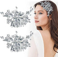 Bridal Headdress Rhinestone Pearl Flower Hair Comb and Hairpin Set-Trendy Elegant European-American Style Party Accessories