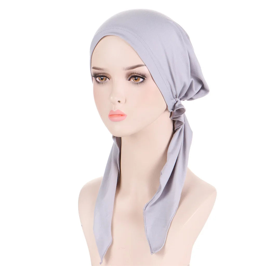 New Multi Color Brushed Curved Inner Solid Color Biangular Long Tail Undercap Inner Hijab