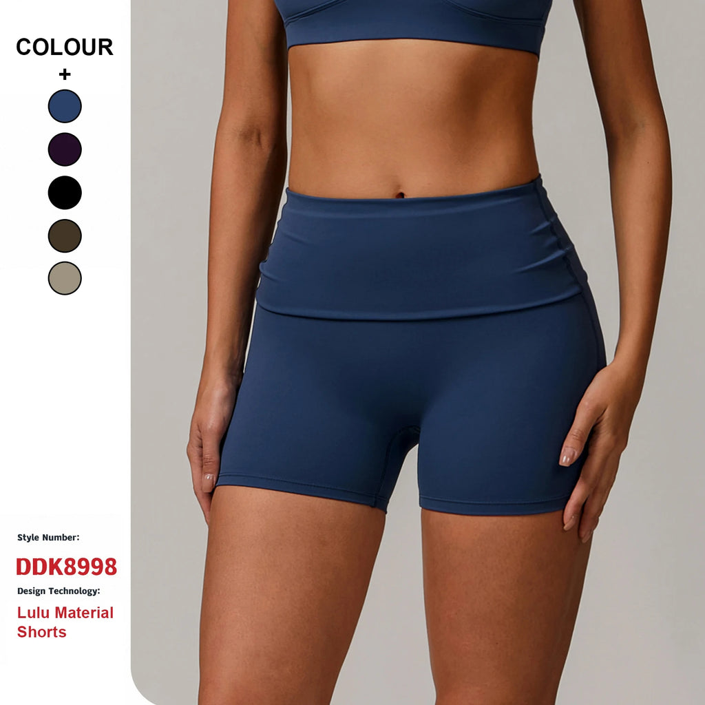 Custom High-Quality Sustainable Quick-Drying Yoga Shorts High Waist Women'S Sports Hip-Lifting Running Fitness Workout Shorts