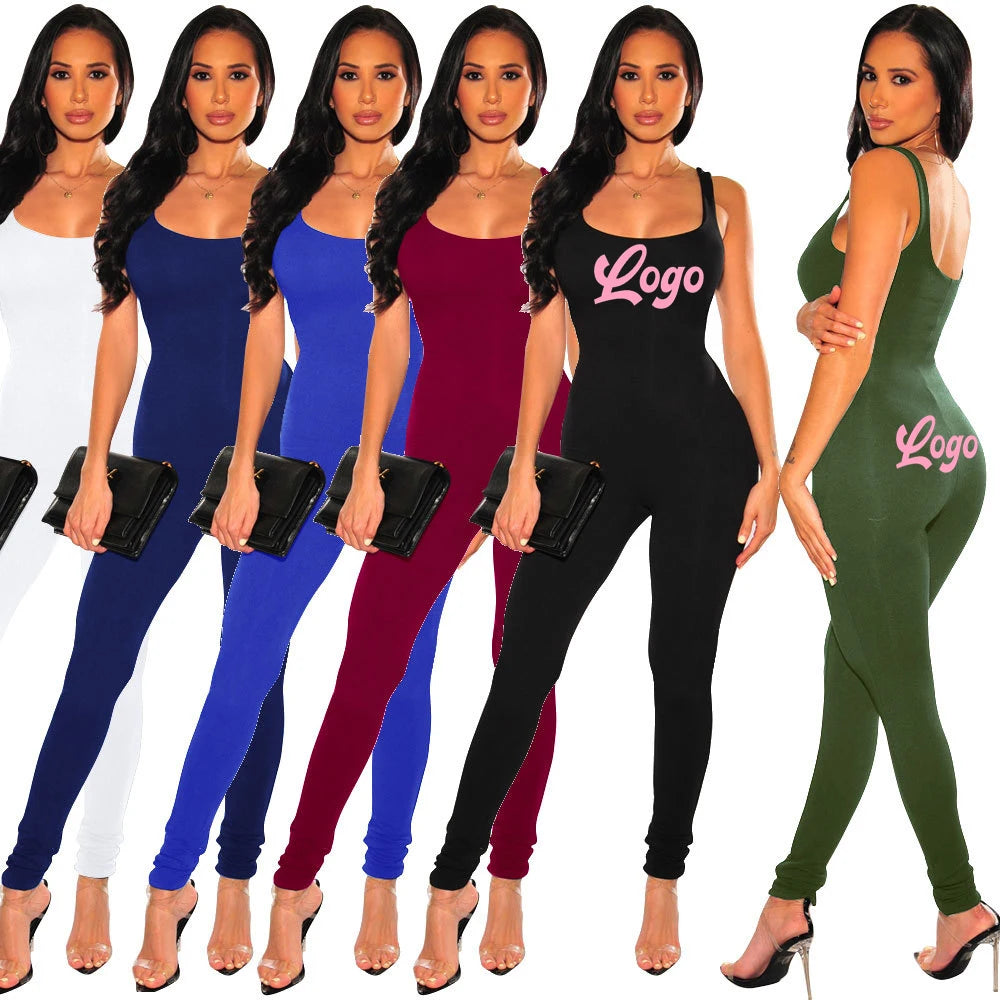 Wholesale New Arrival Women Women One Piece Jumpsuits and Rompers Sleeveless Square Collar Long Jumpsuit