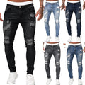Nanchang Auyan Hot Sale Highwaisted Cross-border Trade Hole Plus Size Stacked Jeans Men
