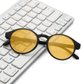 Tr90 Round Optical Frames Eyeglasses Branded Anti Blue Ray Glasses With Yellow Orange Lens