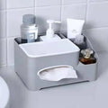 Haogle New Design Portable Make up Organizer Plastic Container Box Cosmetic Plastic Desktop Storage Box With Tissue Box