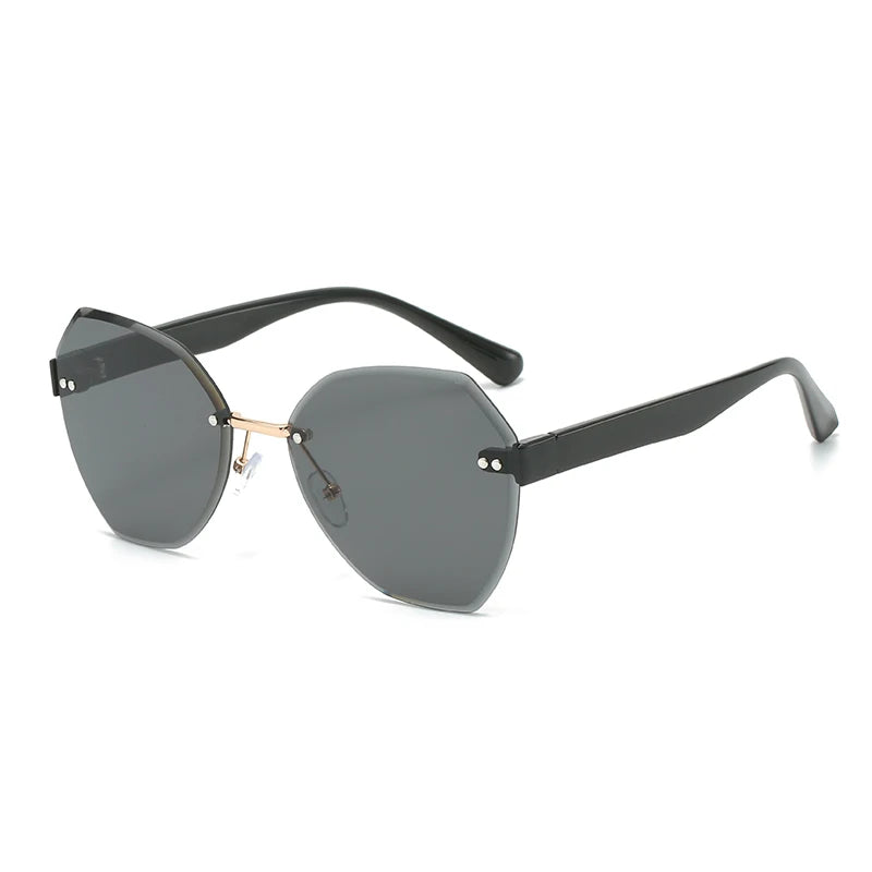 9232 Korean Style Sunglasses for Women Retro Metal Octagon Frame UV400 Polarized Sun Protection Trendy for Europe America