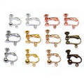 10pcs 15*13mm Brass Screw Ear Clip Earring Settings Rotate Pads Earring Findings Base Blank Bezel for Jewelry Making Supplies