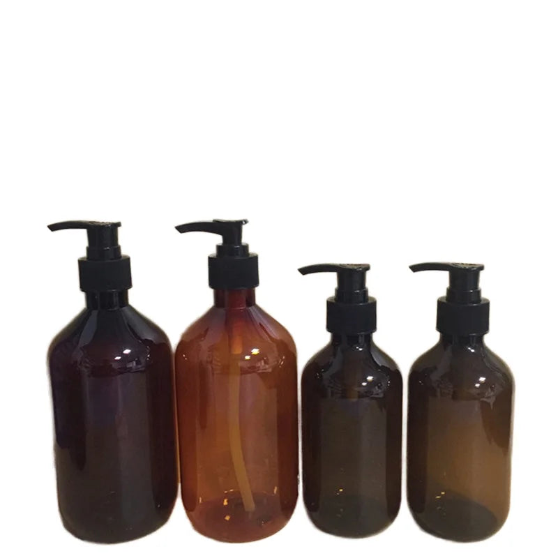 Hot Sale 300ml 500ml PET Plastic Cosmetic Green Amber Black White Shampoo Lotion Pump Sprayer Bottle with Screen Printing
