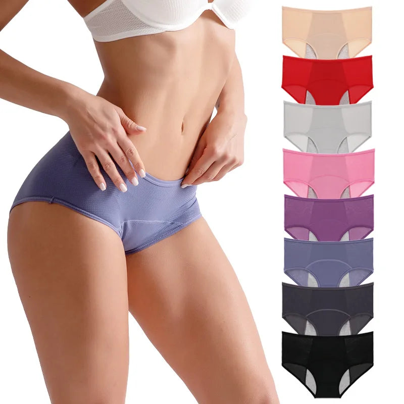 Eco-Friendly Bamboo Viscose Fabric Cool 3 Layers Female Leakproof Period Panties Summer Menstrual Underwear