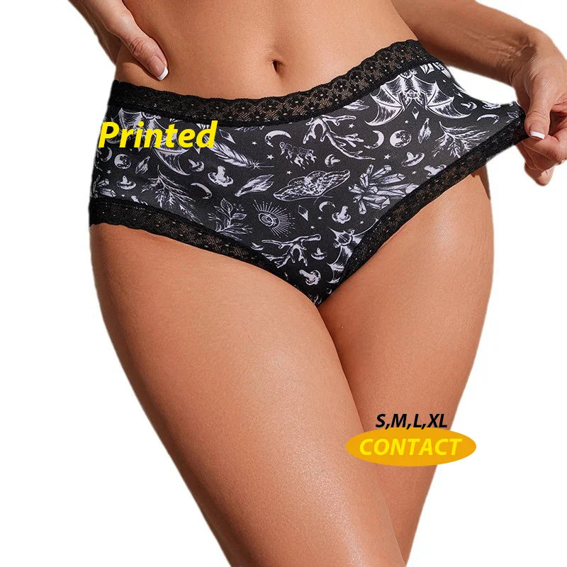 Wholesale Mid-Waist Women's Underwear Sexy Lace Panties Breathable Seamless Briefs