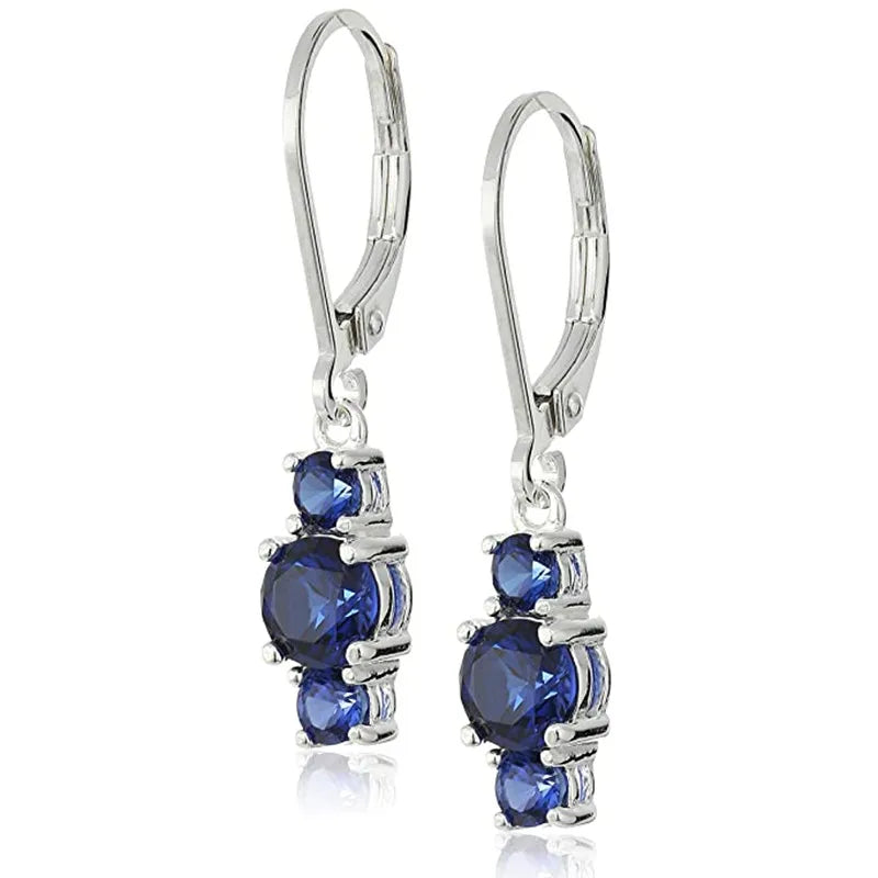 CAOSHI Party Female Elegant Accessories Trendy Jewelry Earrings Triple Cubic Zirconia Bright Women Drop Earrings
