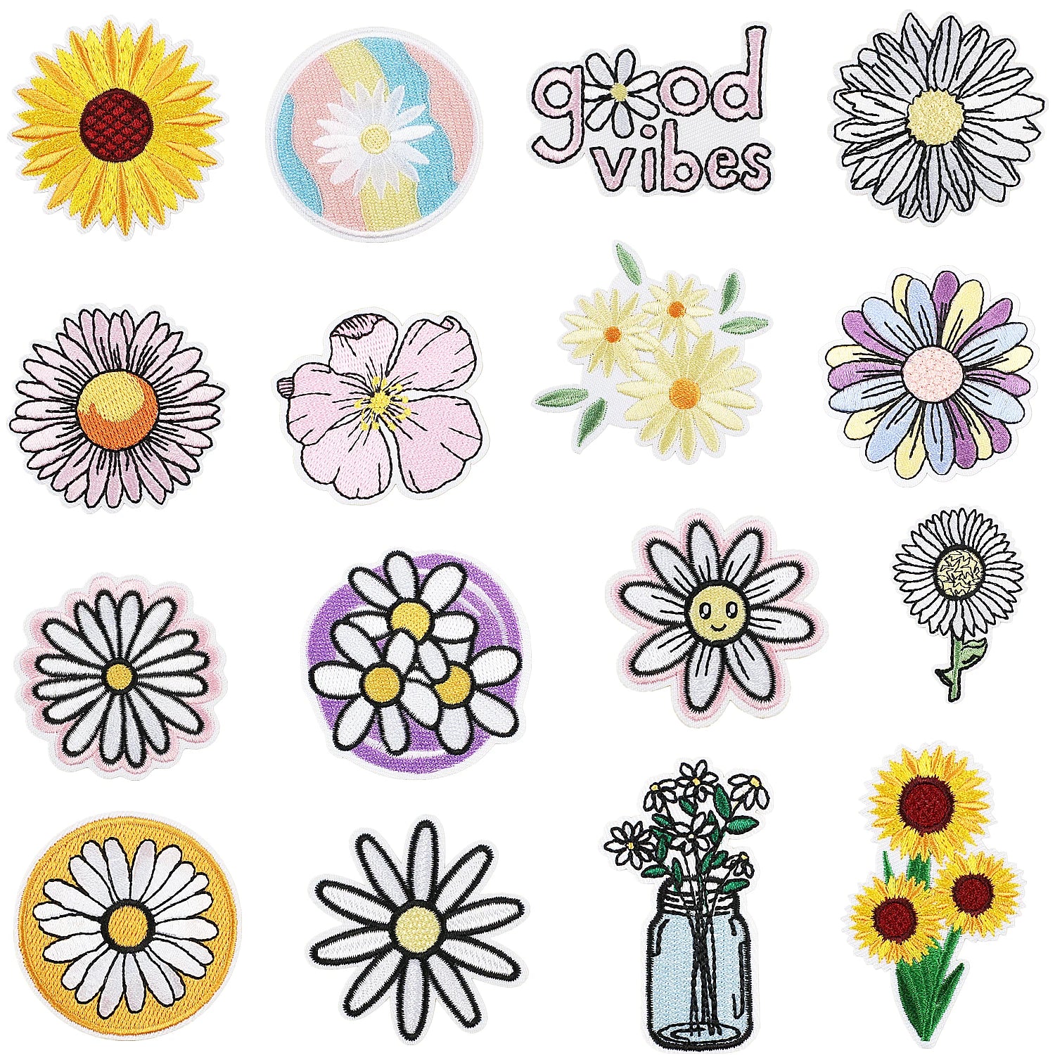 Flower Embroidered Patch for Clothing Decoration Custom Fashion Hot Embroidery Patches