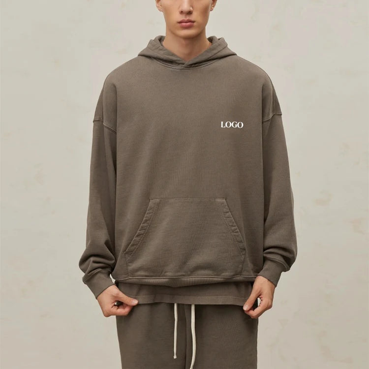 Custom Men Streetwear Terry Fleece Cotton Hoodie Men High Quality Fall Winter Pullover Blank Men's Hoodies