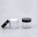 50ml PET Transparent Empty Cosmetics Face Eye Cream Plastic Jars with Black Lid