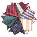 24*24cm Striped Pocket Square for Men Wholesale in Bulk Custom Male Silk Hanky Handkerchiefs for Men Wedding