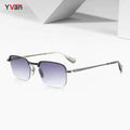 Titanium Square Half Frame Large Frame Sunglasses Custom Private Logo Shades Wide Frame Sun Glasses for Men High Quality