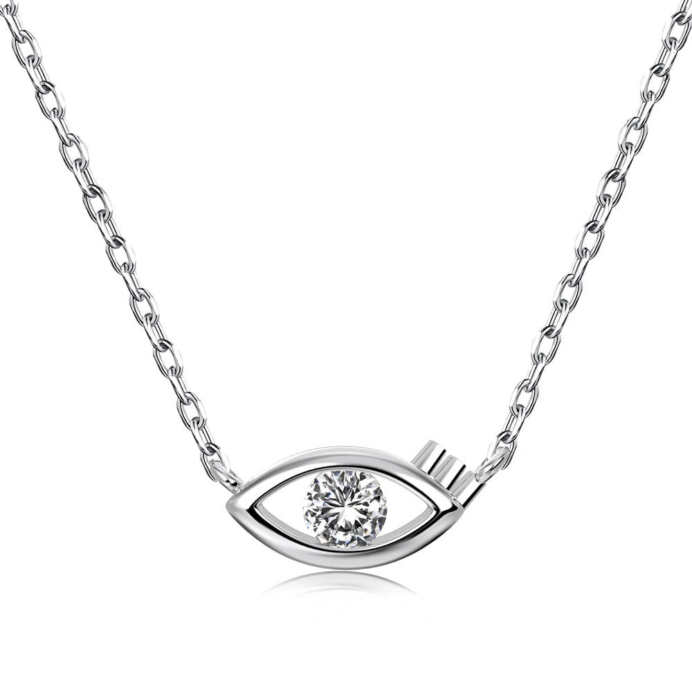 Dylam New Trendy 18K Gold Plated Jewelry S925 Sterling Silver Devil Eyes Pendant Necklace Cz Cubic Zirconia Necklaces for Women