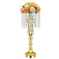 Luxury Centerpieces for Wedding Table Decoration Gold Silver Metal Flower Stand Wedding Table Centerpieces With Beads