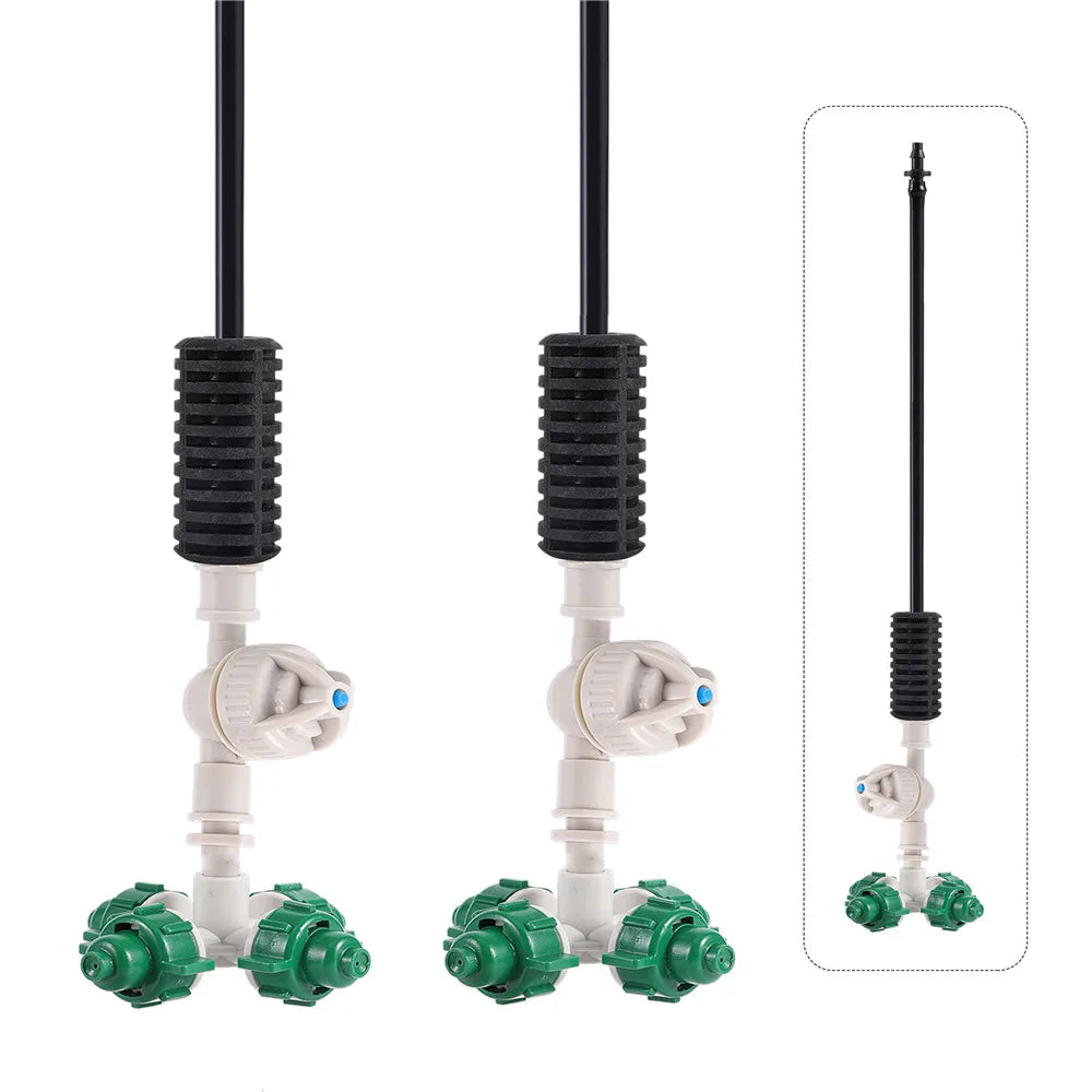 Garden Greenhouse Irrigation 4 Way Misting Nozzles Kit Atomization Cooling Landscaping Humidification Nozzles