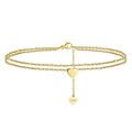 RINNTIN SA17 Jewelry Finding 925 Silver Anklets Layered Satelittle Ankle Bracelet for Women Tobillera Gold Custom Ancle Bracelet