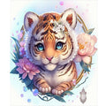 Beginner-Friendly Acrylic Paint Kit Cute Tiger Animals Picture Numbers 40x50cm Printed Landscape European Style for Home Decor