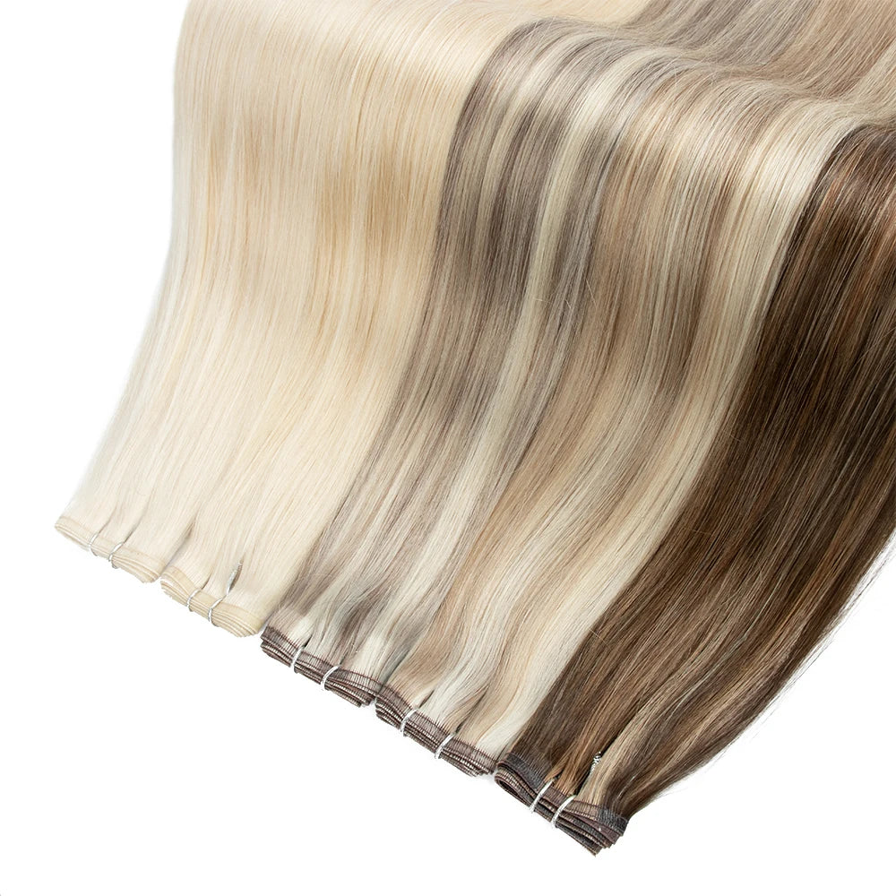 Hot Selling Invisible Genius Weft Remy Hair  Double Drawn Straight Genius Weft Hair Extension
