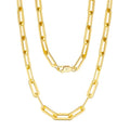 RINNTIN SC39 14K Gold Plated Necklace Chain 925 Silver Paperclip Link Chain Men Hip Hop for Women Cadena Colar Jewelry Findings