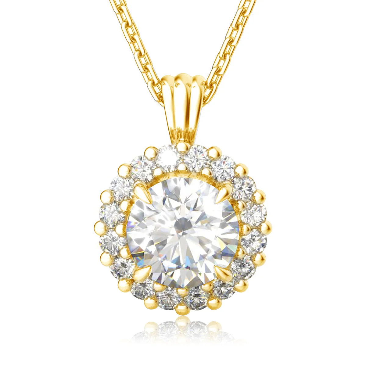 Luxury Women Fine Jewelry Wedding Party Gifts Vvs1 2 Carat Moissanite Diamond Pendant Necklace 925 Silver Chain Pendant