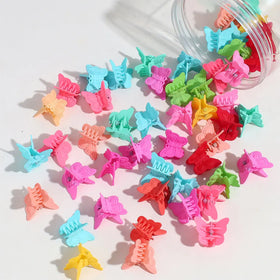 Wholesale New Arrival Candy Color Children Lovely Butterfly Sweet Hair Claw Clip Mini Size Hair Claw Pack in Box