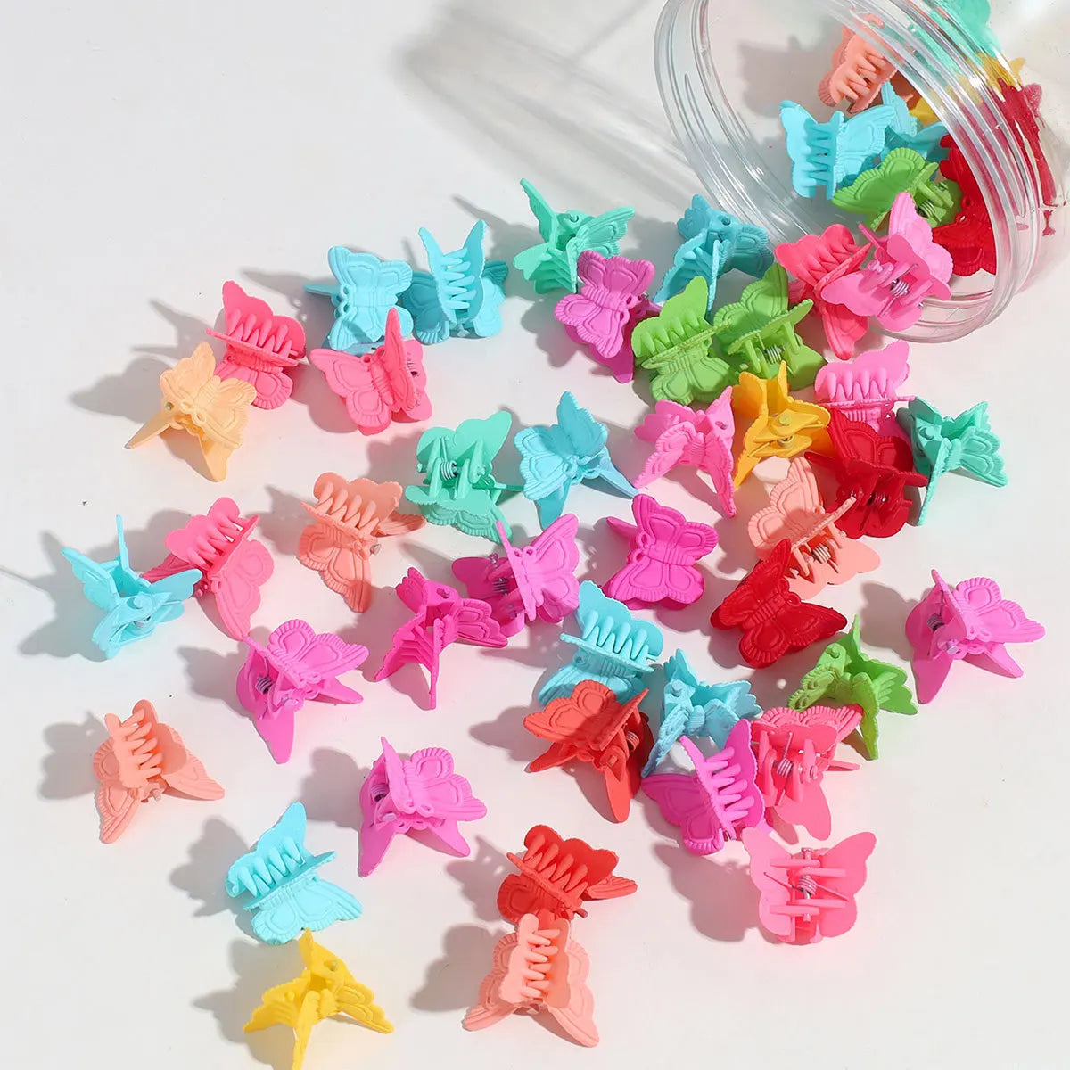 Wholesale New Arrival Candy Color Children Lovely Butterfly Sweet Hair Claw Clip Mini Size Hair Claw Pack in Box