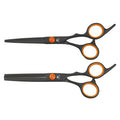 Black Barber Scissors Stainless Steel Hairdressing Scissors Hair Thinning Scissors