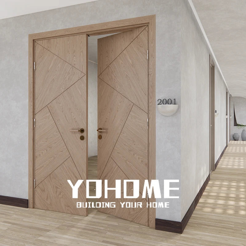 American Modern Wooden Double Panel Doors Design Plywood Double Door Designs Interior Double Door