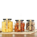 Stock Wholesale 500ml 380ml 730ml Hexagonal Honey Jar Food Seal Jar Jam Chili Sauce Hexagonal Pickle Glass Jar Storage Bottle