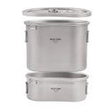 New Arrival Titanium Outdoor Camping Cookware Set 750ml+450ml Lunch Box Water Cup