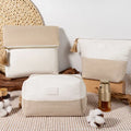 Wholesale Custom Professional Eco Friendly Natural Bamboo Jute Fiber Women Travel Canvas Cosmetic Bag