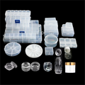 3/10/30/60ml Empty Jar Pot Clear Nail Art Rhinestone Gem Powder Separately Container Reusable Empty Bottles Jewelry Storage Box