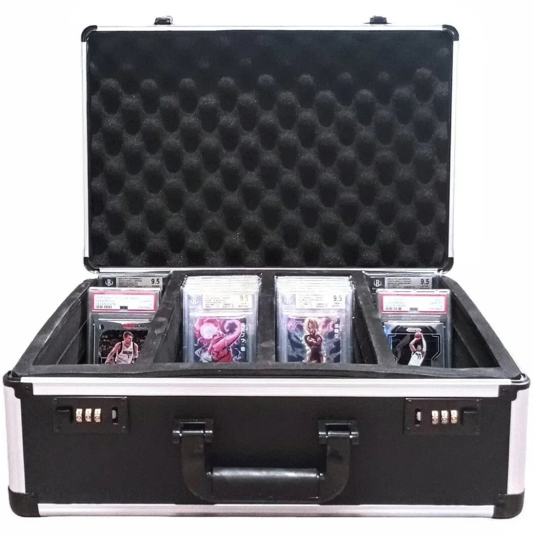 Metal Trading Card Storage Box Trading Card case for Graded Slabs with Lock