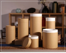 Food Grade Custom Eco Friendly Round Paper Cardboard Tube Packaging Paper Cylinder Box for Coffee and Tea Packaging