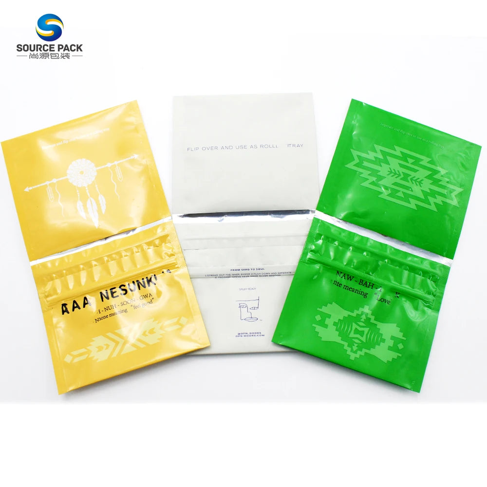 Direct Order Low MOQ 25g 30g 50g Stock Goods Clear Bag Hand Rolled Tobacco Pouch Bag With Zipper Sticker