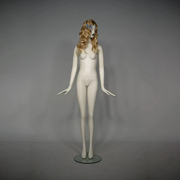 Wholesale Sexy Realistic Tall Female Mannequin with Wigs FRP Material with Head Tempering Glass Base European Original