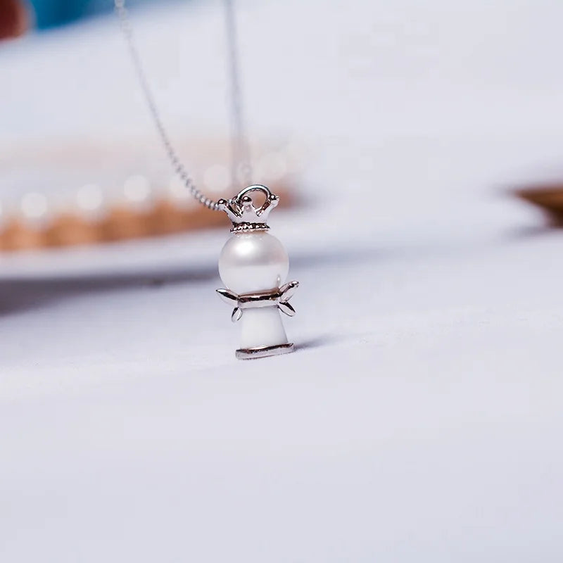 New designer fine jewelry pendants 925 silver and white freshwater pearl necklace