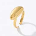 Simple Metal Gold Silver Rust Proof Stain Less Jewelry Stainless Steel Geometric Open Ring for Women