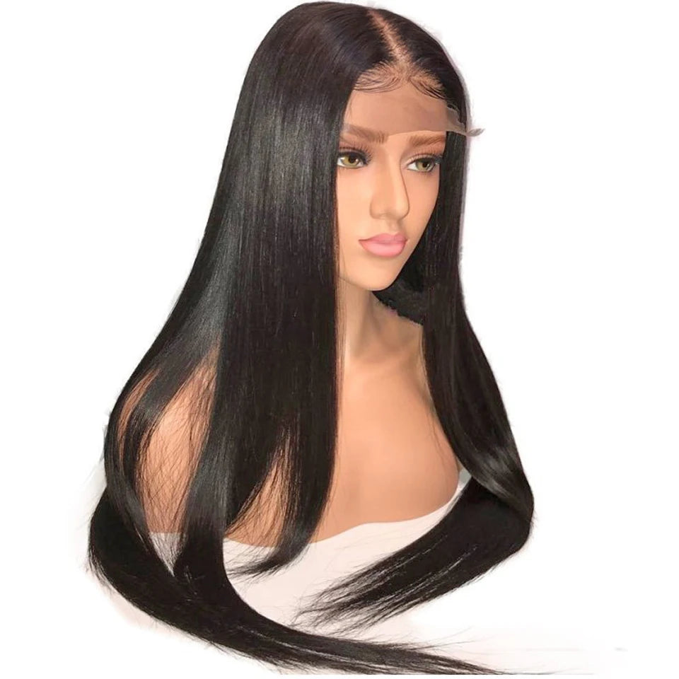 Popular New Arrival Brazilian Virgin Hair Natural Black Straight 5*5 Lace Closure Wig Human Hair Closure Lace Wigs for Black Wom