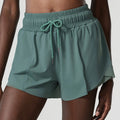 High Waist Quick Dry Loosen Adjustable Drawstring Fitness Short Leggings Double Layer Workout Running Gym Wear Yoga Shorts